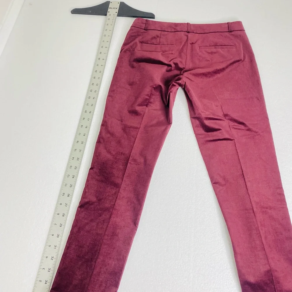 Banana Republic Sloan Burgundy Velvet Skinny Pants Sz.4 - Picture 3 of 8
